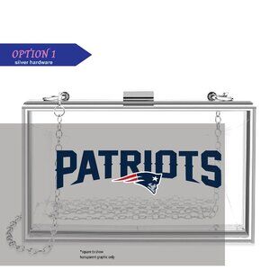 New England Patriots clear acrylic clutch
